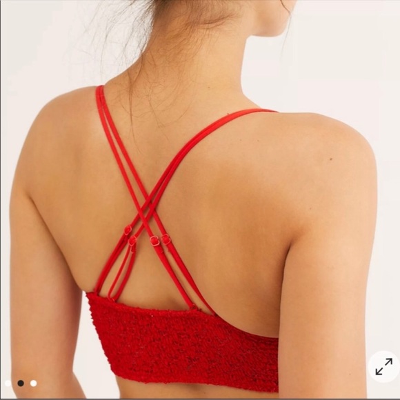 NWT Free People Intimately Red Hot Miss Dazie Lace Bralette Small S - Picture 2 of 2